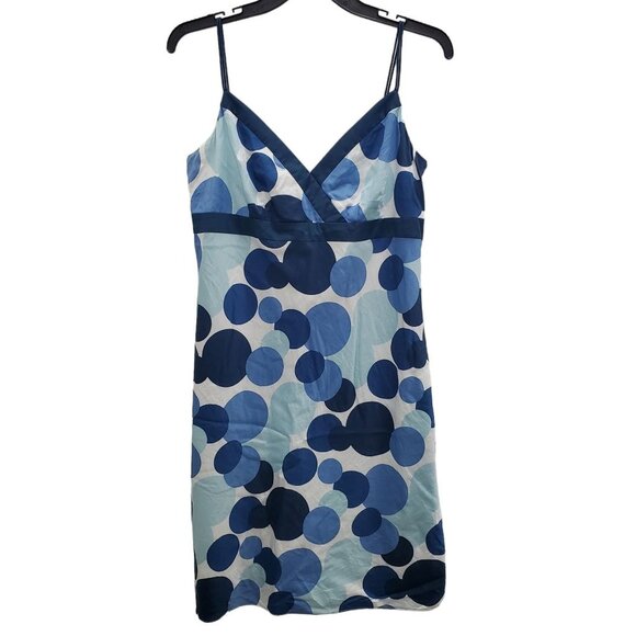 Ann Taylor Petites Blue Multi Large Dot Sleeveless Cotton Summer Dress Size 10P‎ - Picture 1 of 7